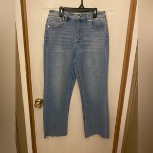 Oat New York Light Blue Denim Frayed Ankle Jean Size 6/28